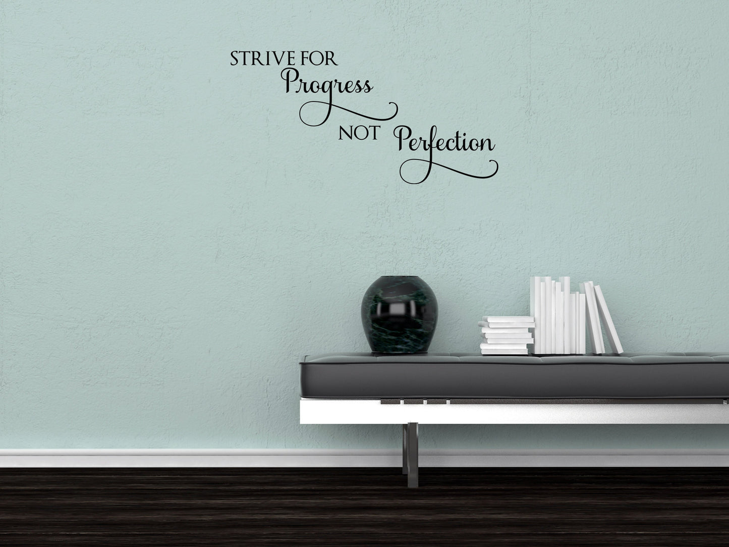 Strive For Progress Not Perfection Wall Quote Sticker - Inspirational Wall Decals Vinyl Wall Decal Inspirational Wall Signs 