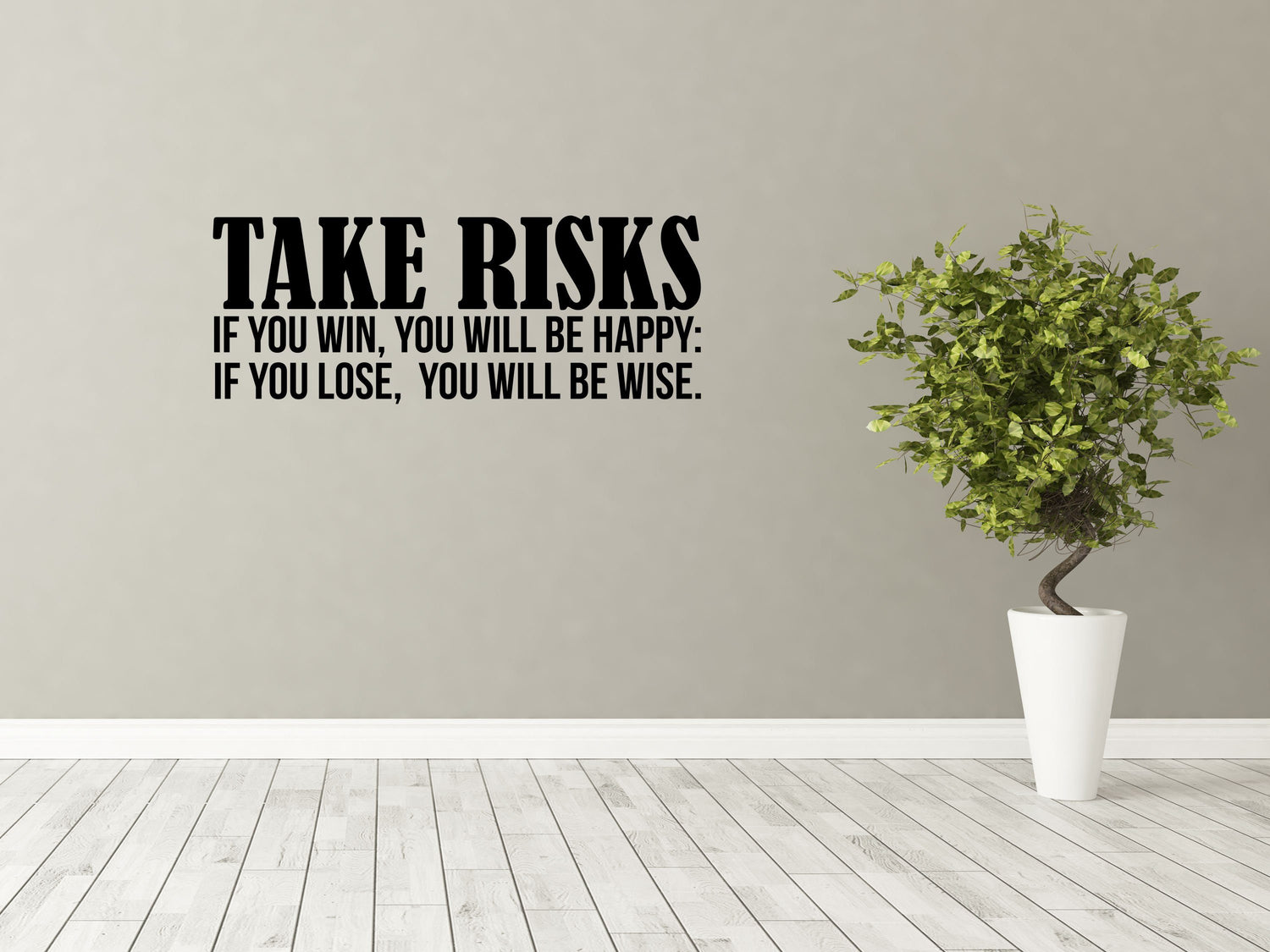Take Risks Office Wall Quote Sticker- Inspirational Wall Decals Vinyl Wall Decal Inspirational Wall Signs