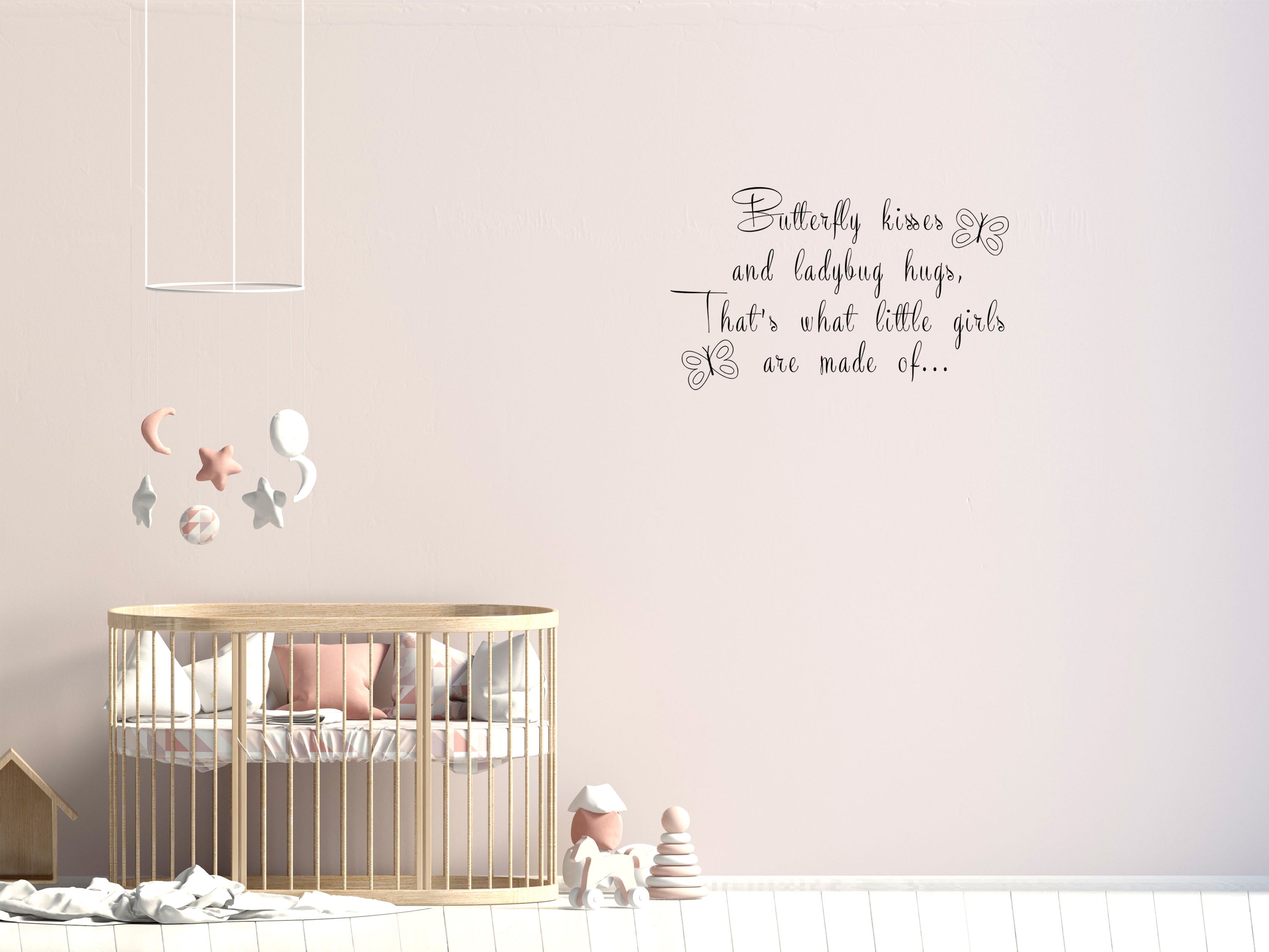 That's What Little Girls Are Made Of Butterfly Kisses - Inspirational Wall Signs Vinyl Wall Decal Inspirational Wall Signs