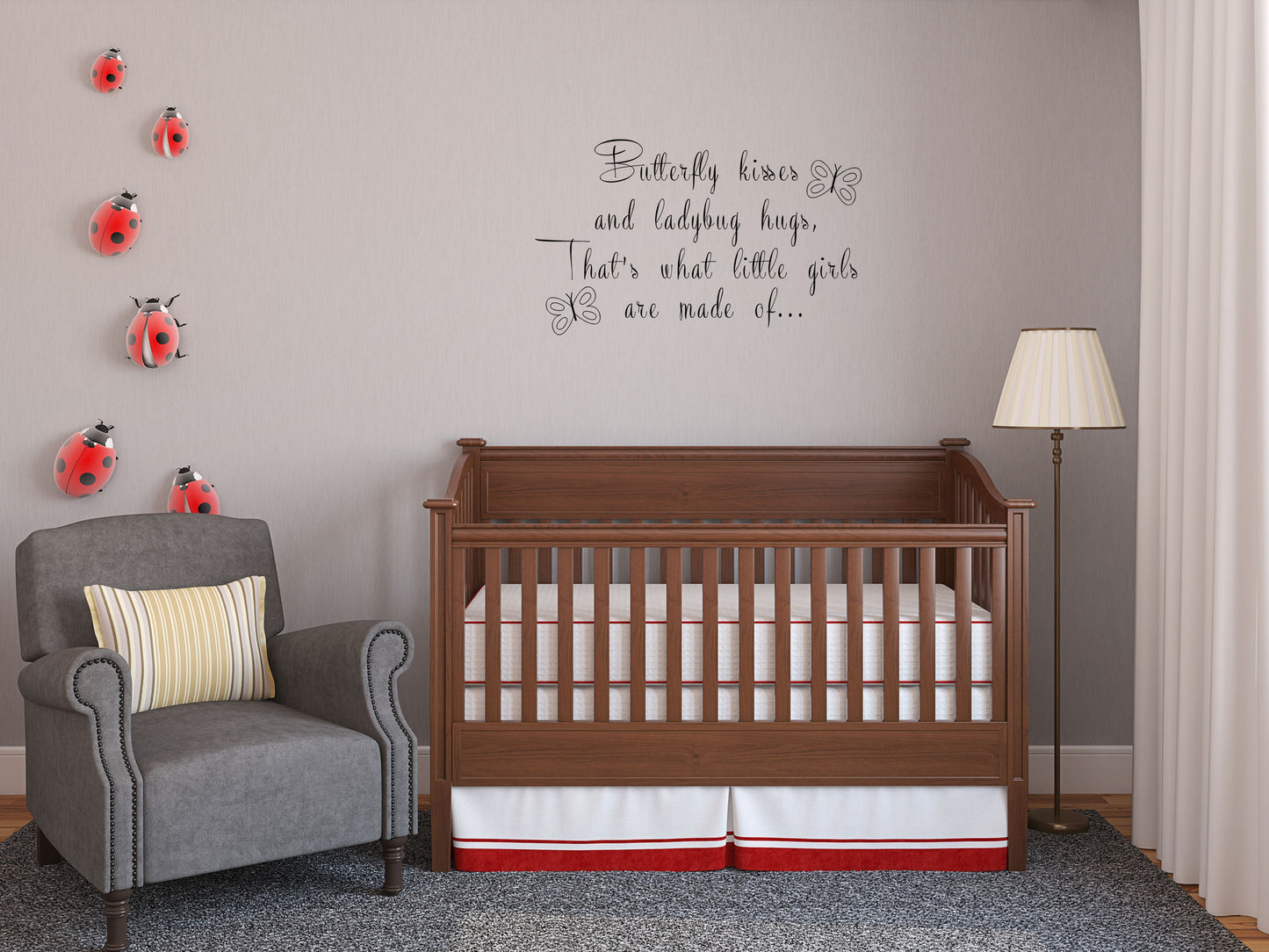 That's What Little Girls Are Made Of Butterfly Kisses - Inspirational Wall Signs Vinyl Wall Decal Inspirational Wall Signs