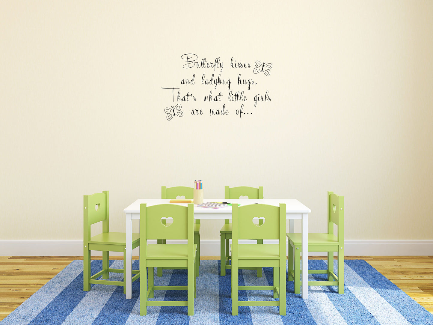 That's What Little Girls Are Made Of Butterfly Kisses - Inspirational Wall Signs Vinyl Wall Decal Inspirational Wall Signs