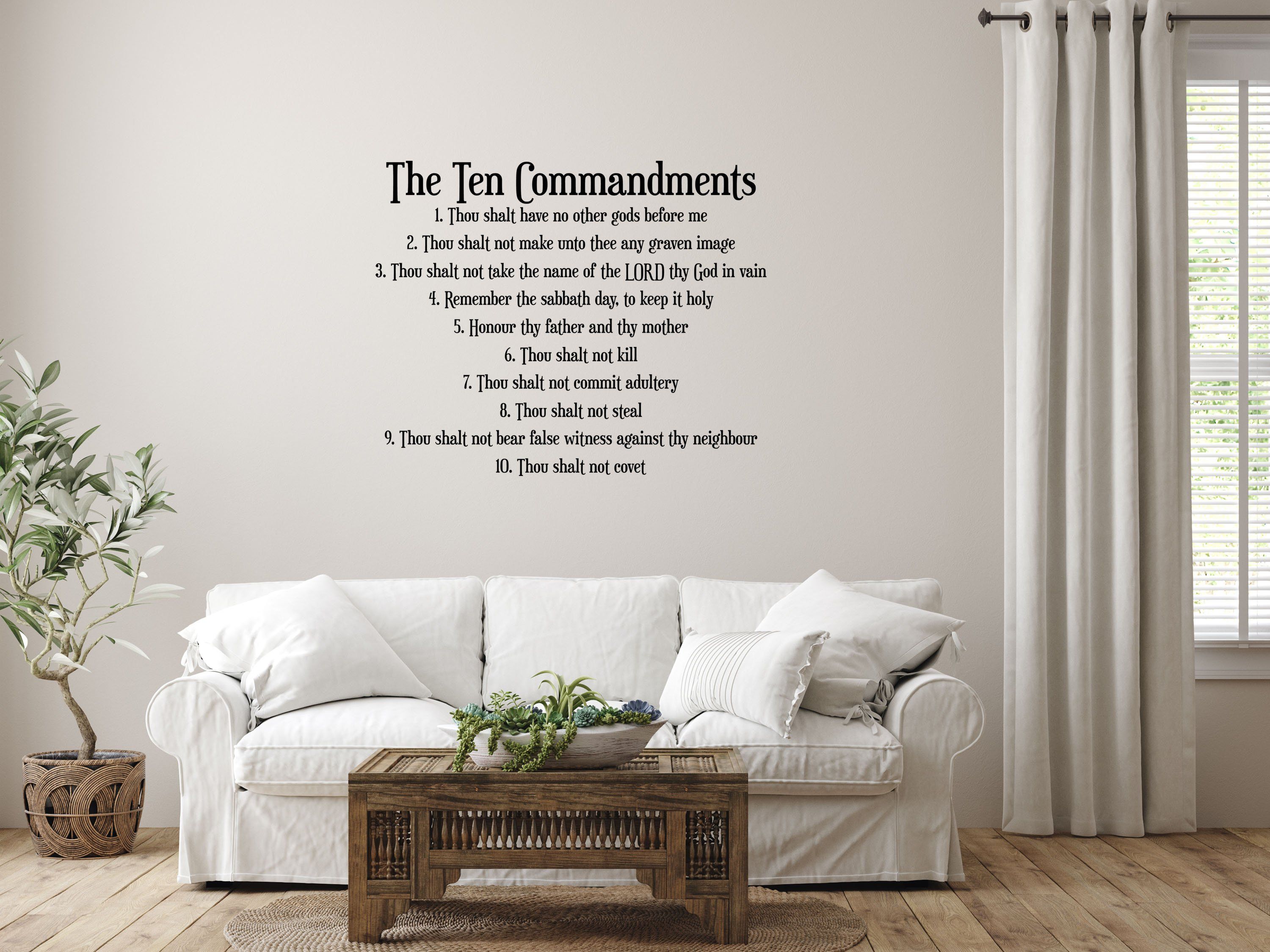 The 10 Commandments - Scripture Wall Decals Vinyl Wall Decal Inspirational Wall Signs