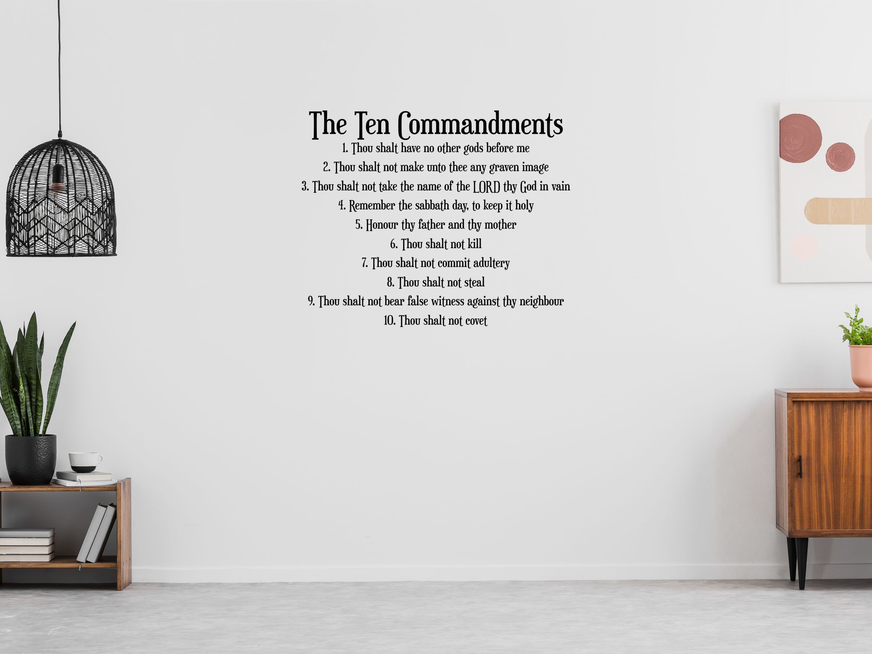 The 10 Commandments - Scripture Wall Decals Vinyl Wall Decal Inspirational Wall Signs