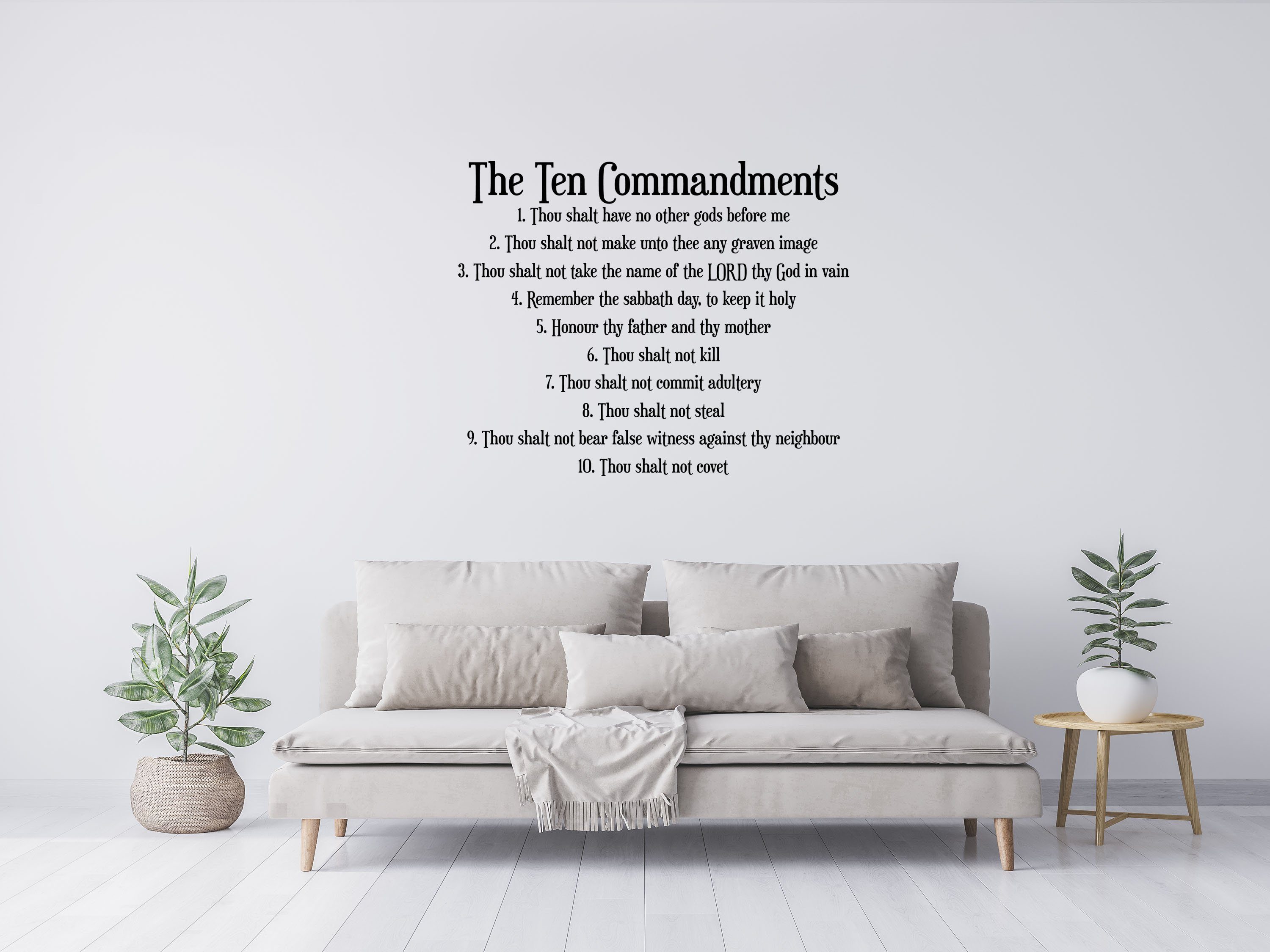 The 10 Commandments - Scripture Wall Decals Vinyl Wall Decal Inspirational Wall Signs