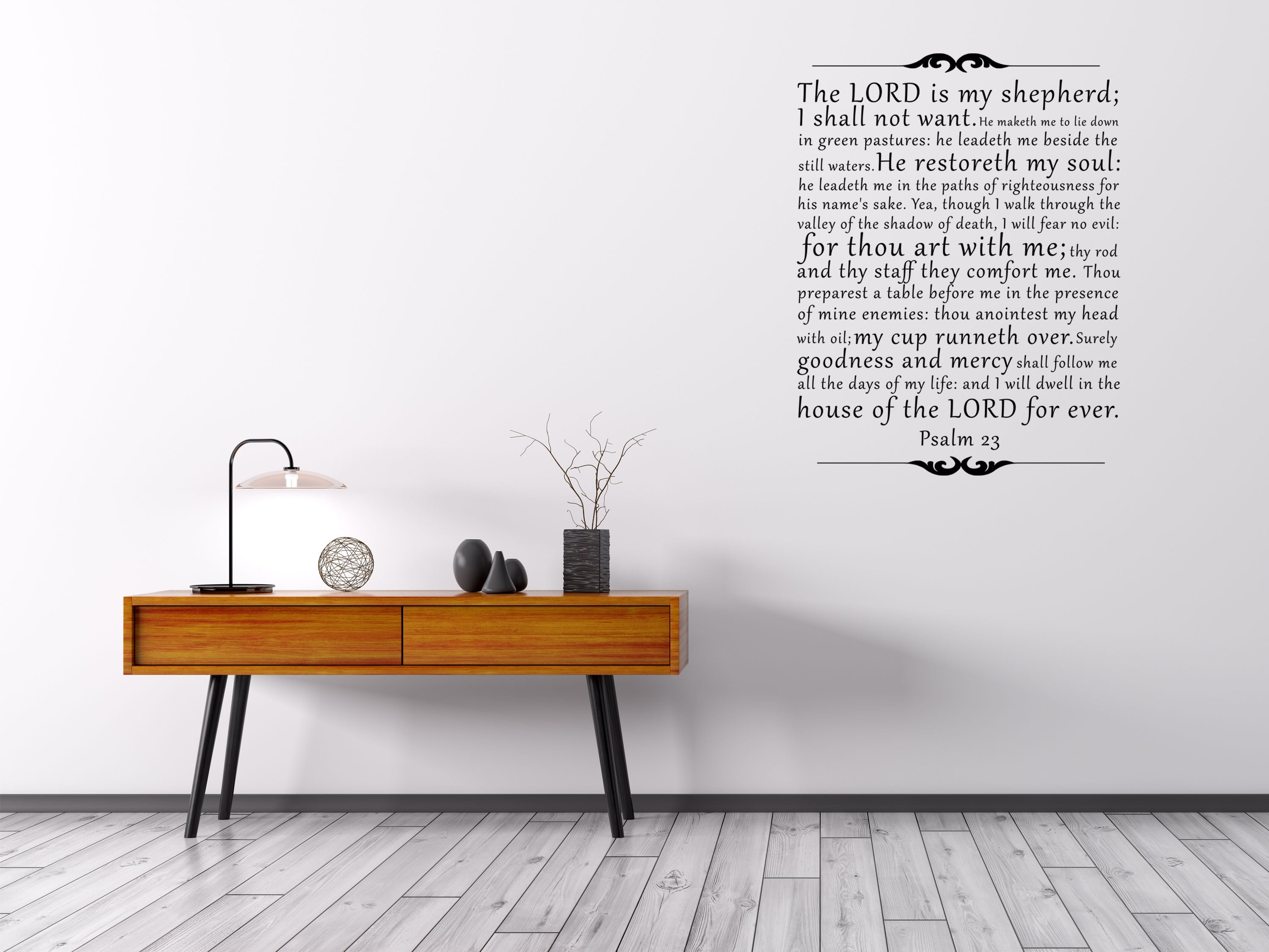 The Lord is my Shepherd - Psalm 23 Scripture Wall Bible Verse Decal - Religious Wall Decal - Vinyl Wall Decal - KJV Decal - Bible Quote Vinyl Wall Decal Title Done