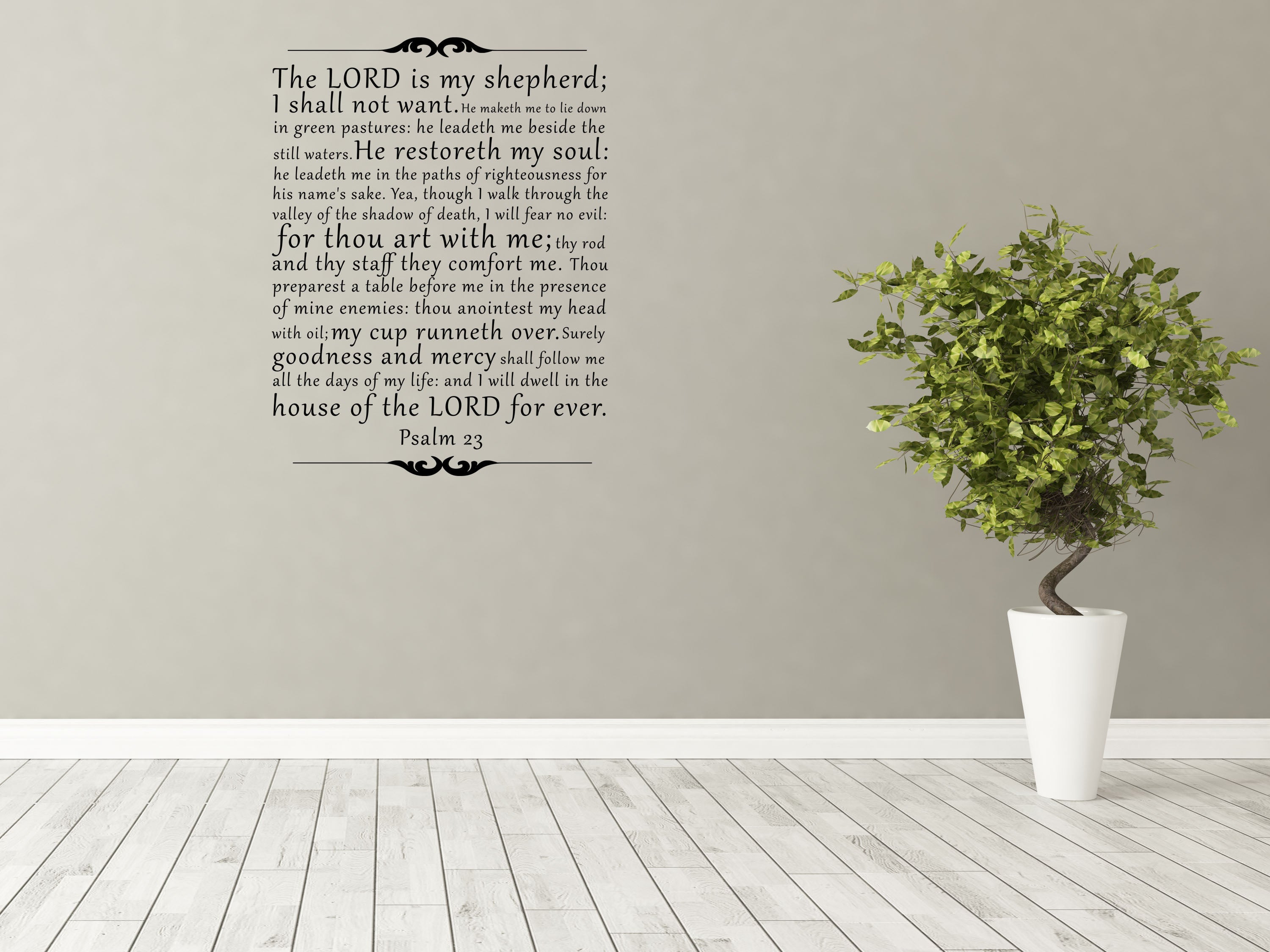 The Lord is my Shepherd - Psalm 23 Scripture Wall Bible Verse Decal - Religious Wall Decal - Vinyl Wall Decal - KJV Decal - Bible Quote Vinyl Wall Decal Title Done