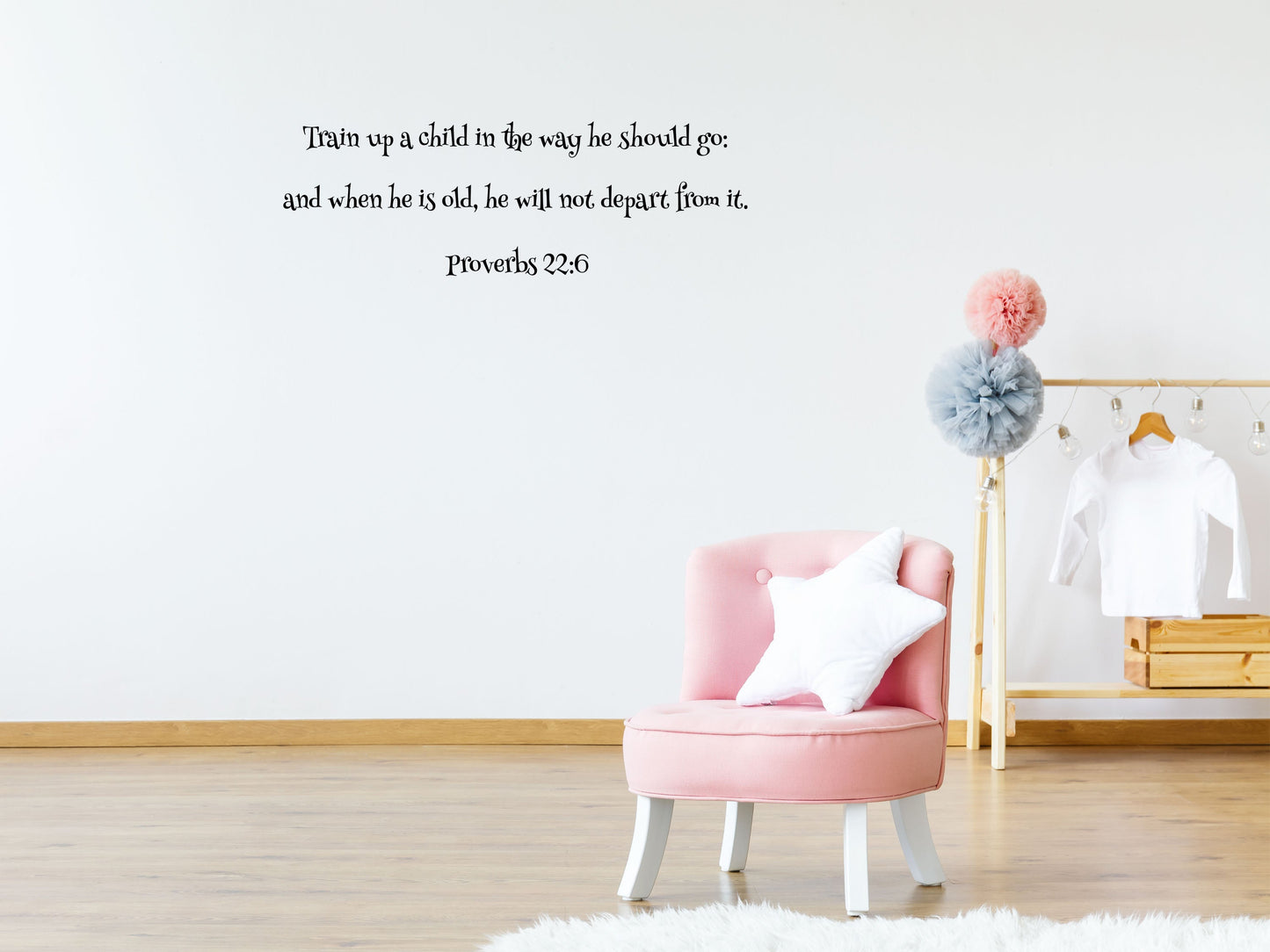 Train up a child Proverbs 22:6 - Christian Bible Scripture Wall Decal Church Quote Vinyl Wall Decal Inspirational Wall Signs