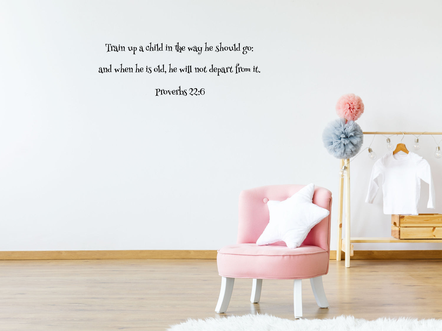 Train up a child Proverbs 22:6 - Christian Bible Scripture Wall Decal Church Quote Vinyl Wall Decal Inspirational Wall Signs