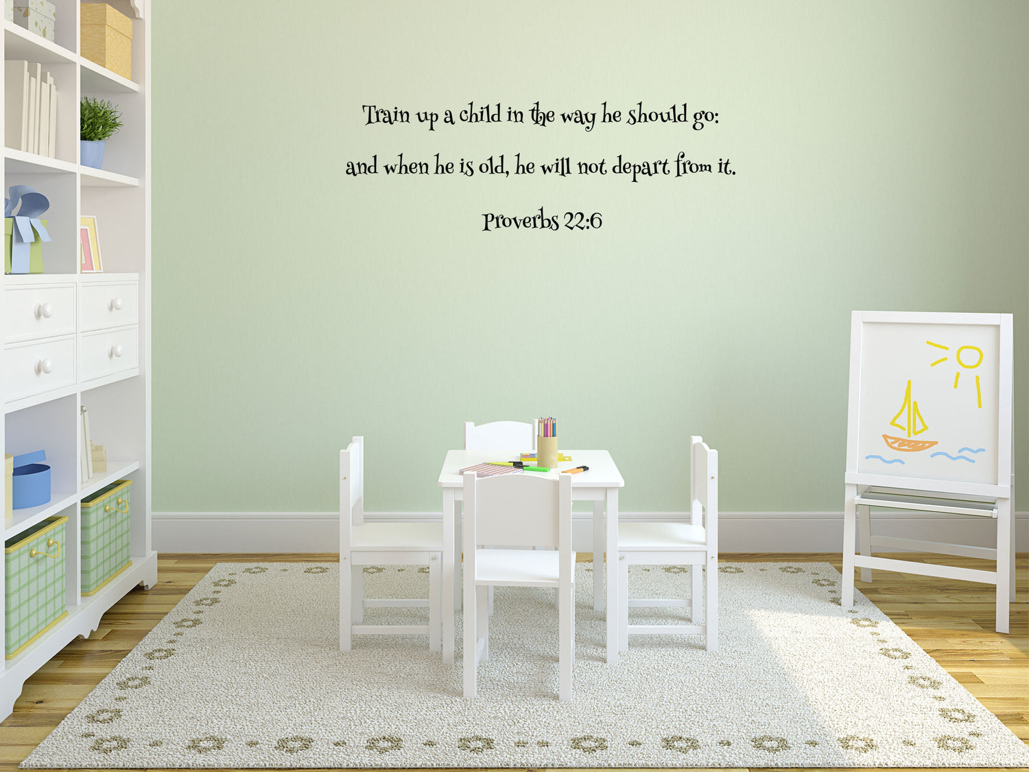 Train up a child Proverbs 22:6 - Christian Bible Scripture Wall Decal Church Quote Vinyl Wall Decal Inspirational Wall Signs