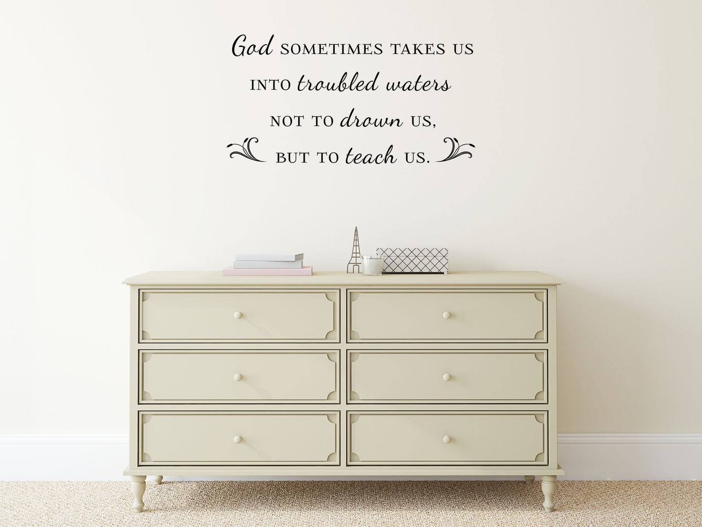 Troubled Waters Vinyl Wall Decal Inspirational Wall Signs