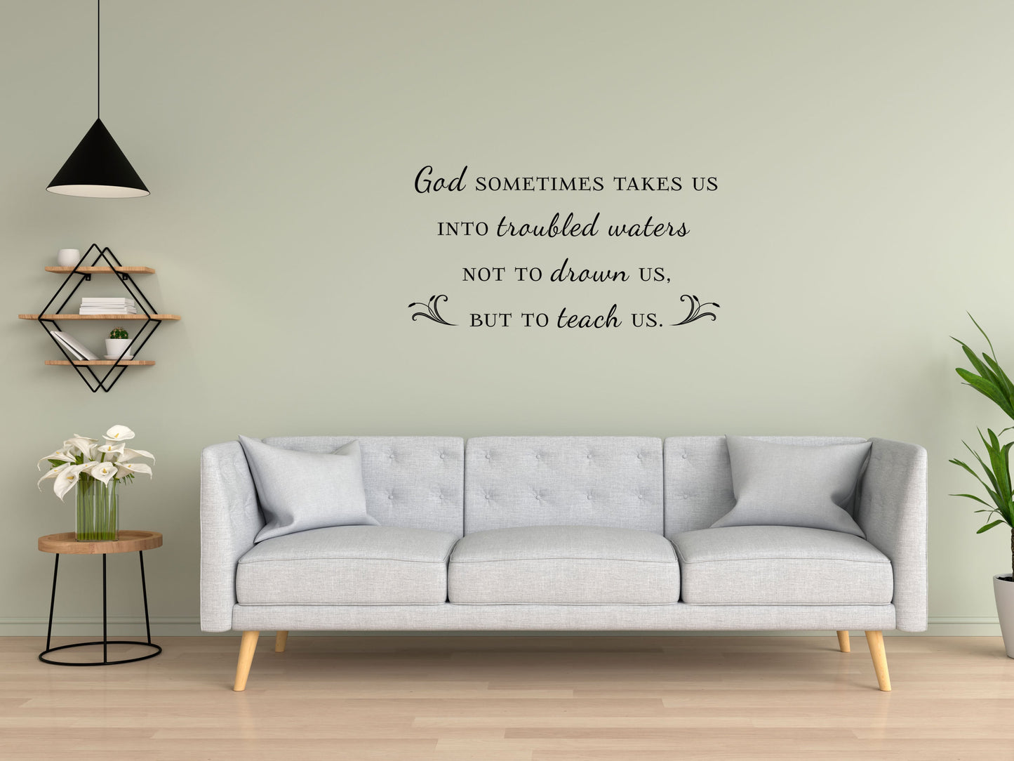 Troubled Waters Vinyl Wall Decal Inspirational Wall Signs