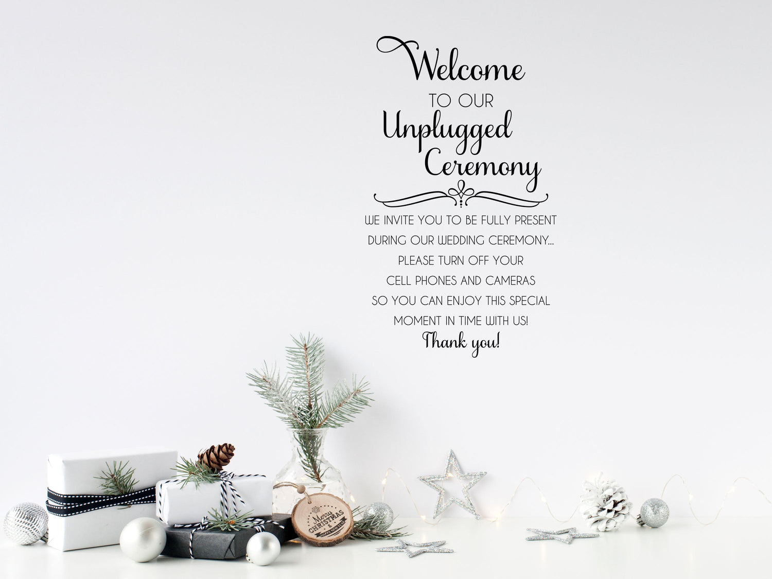 Unplugged Wedding - Inspirational Wall Decals Vinyl Wall Decal Done