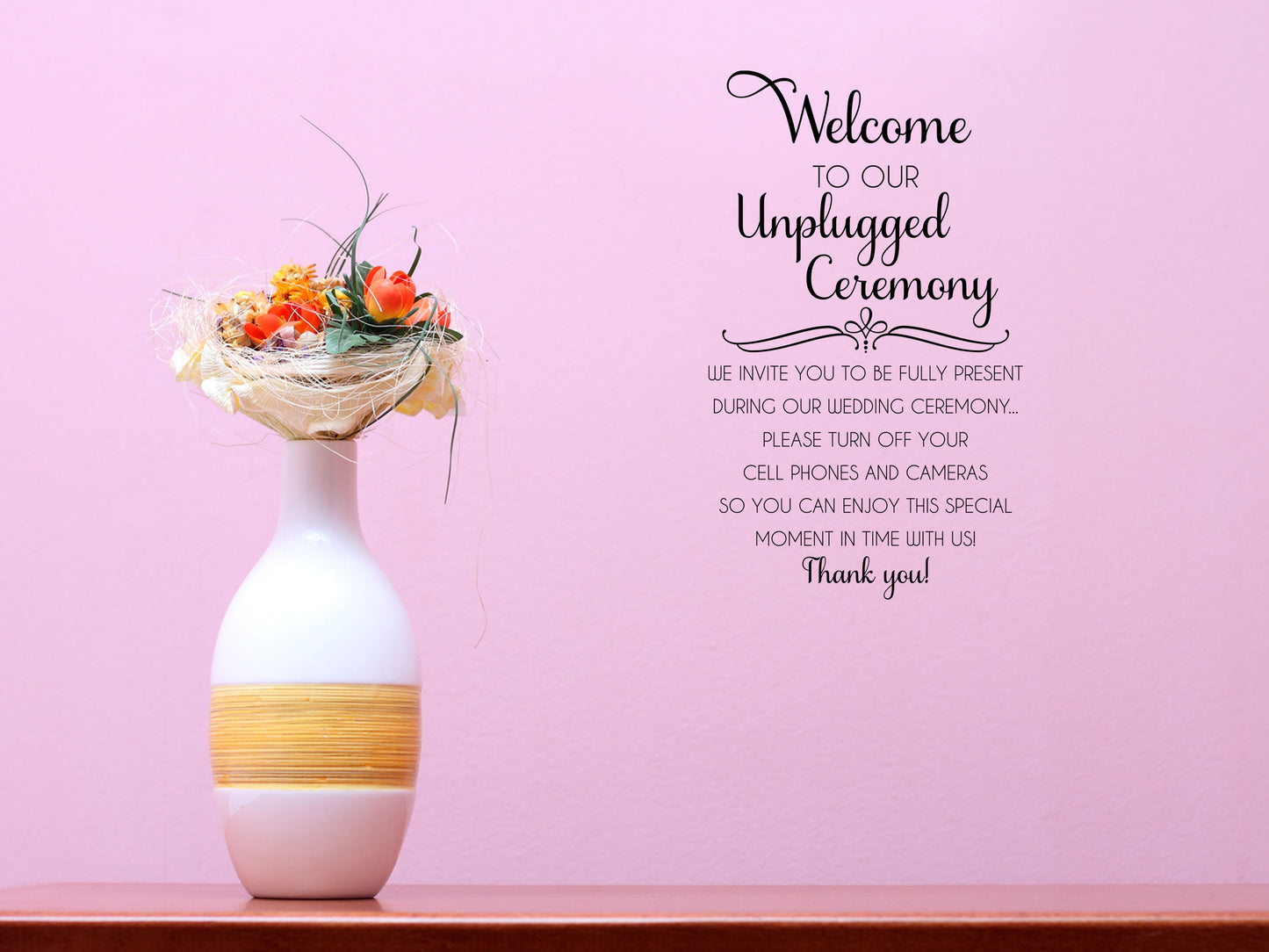 Unplugged Wedding - Inspirational Wall Decals Vinyl Wall Decal Done