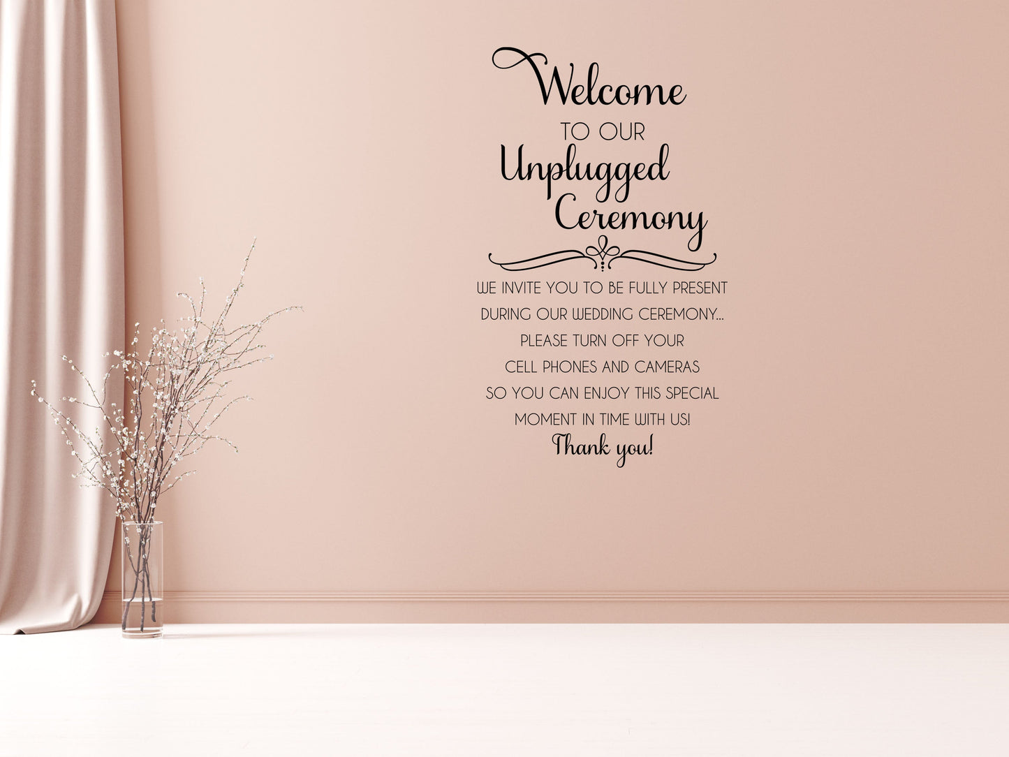 Unplugged Wedding - Inspirational Wall Decals Vinyl Wall Decal Done