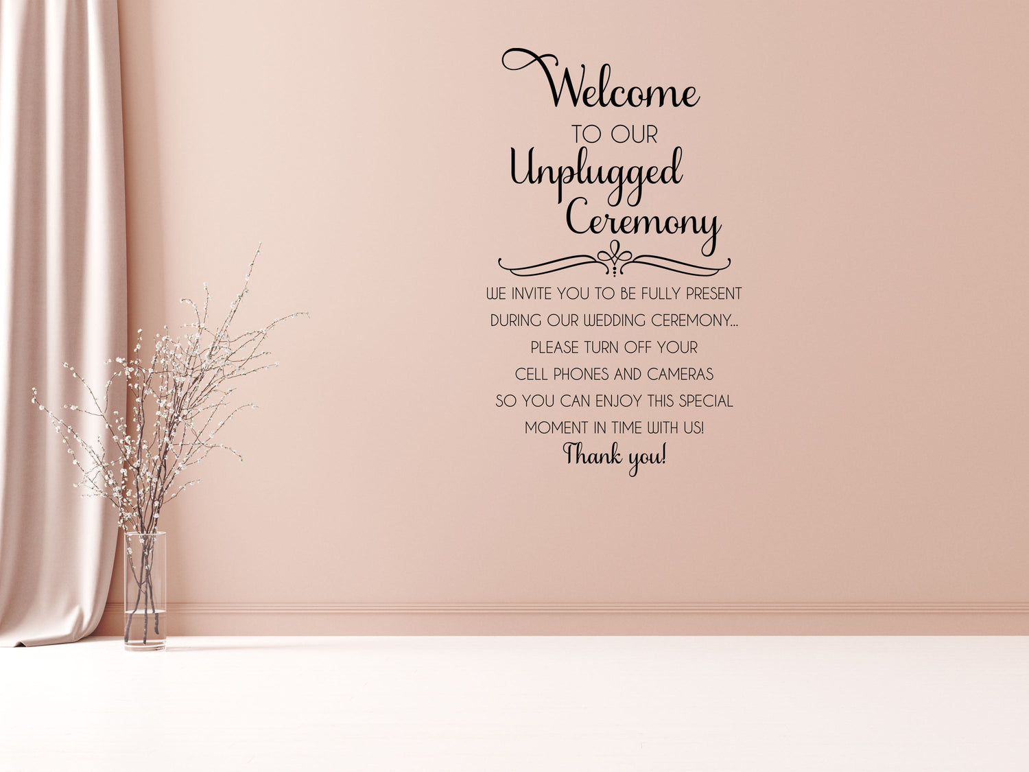 Unplugged Wedding - Inspirational Wall Decals Vinyl Wall Decal Done