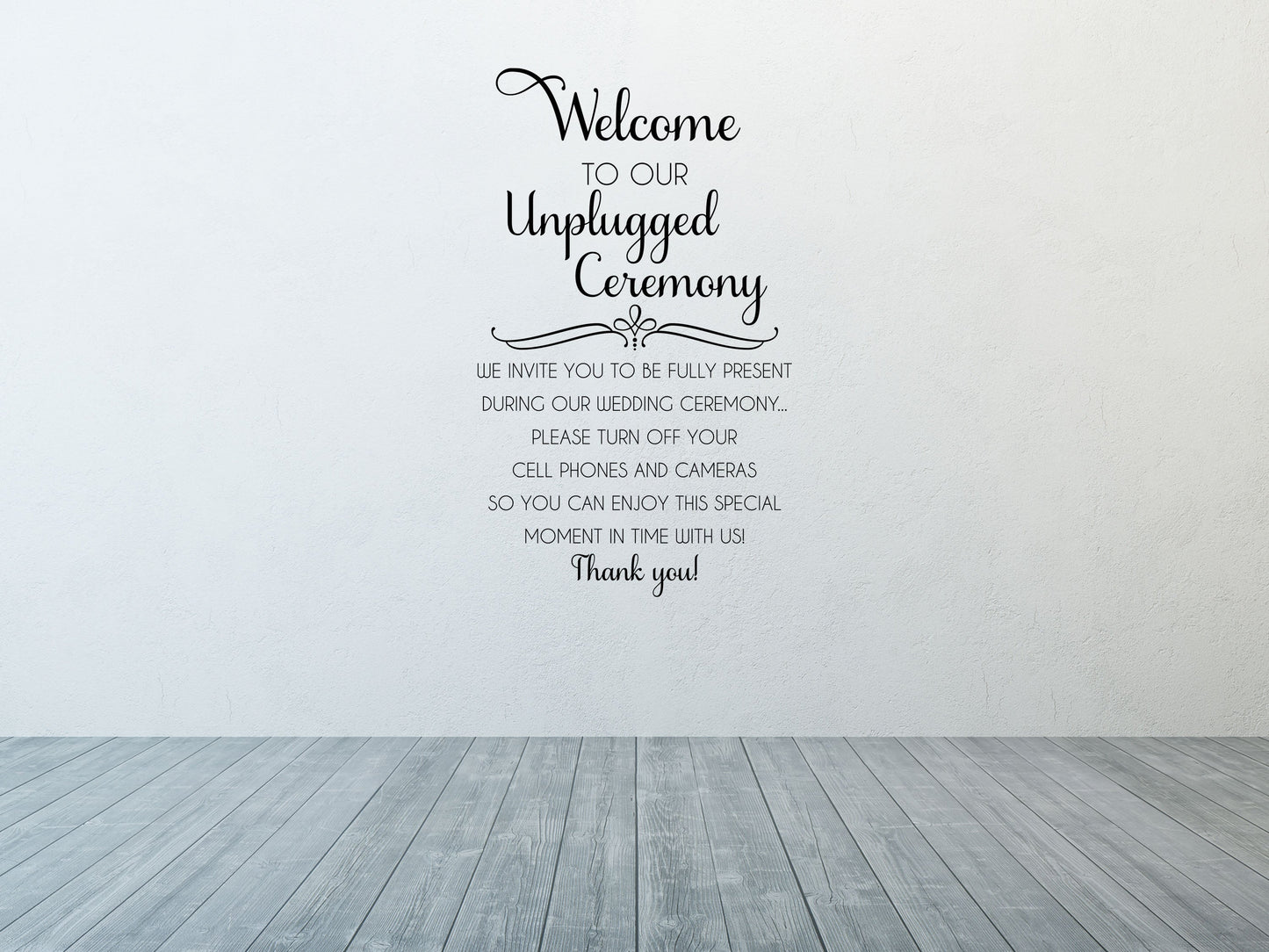 Unplugged Wedding - Inspirational Wall Decals Vinyl Wall Decal Done