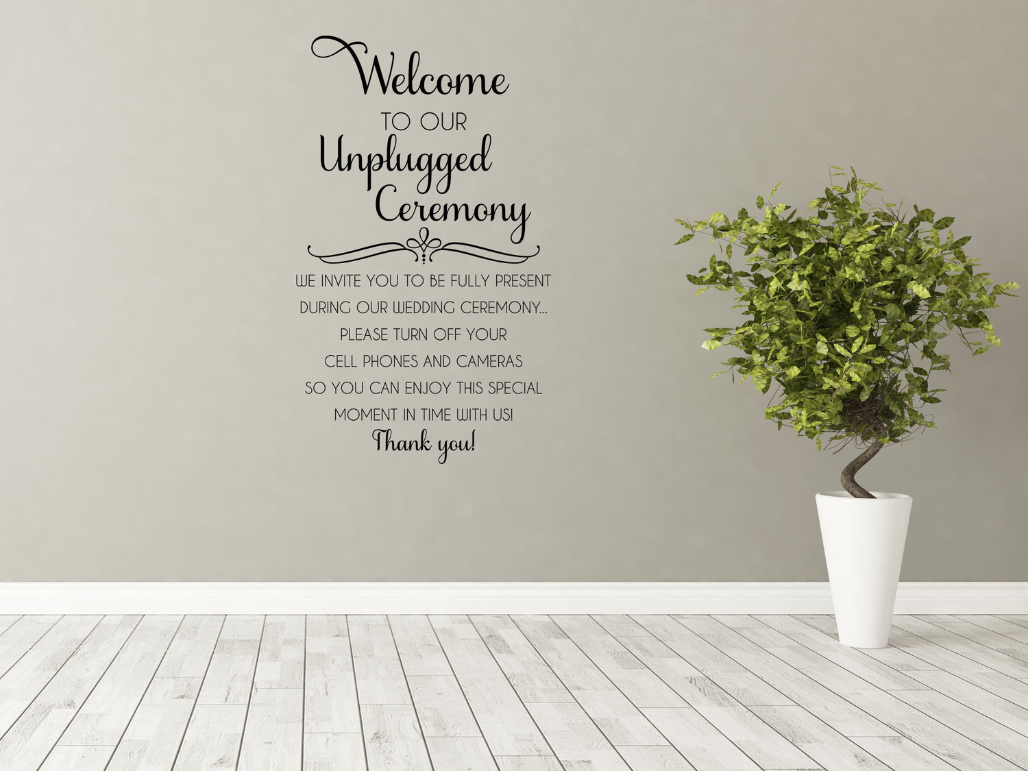 Unplugged Wedding - Inspirational Wall Decals Vinyl Wall Decal Done