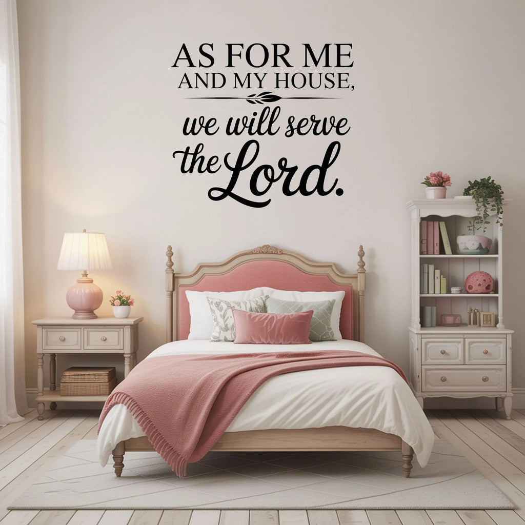 Joshua 24:15 Wall Decal - As For Me and My House Scripture Sign | Christian Wall Art - Inspirational Wall Signs