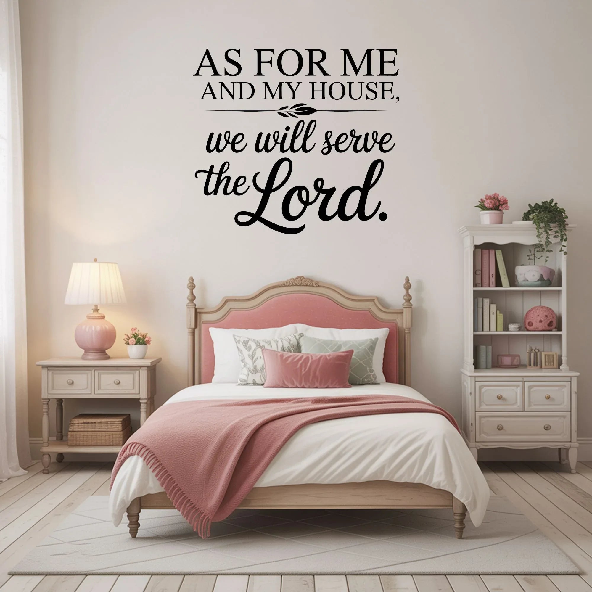 Joshua 24:15 Wall Decal - As For Me and My House Scripture Sign | Christian Wall Art - Inspirational Wall Signs