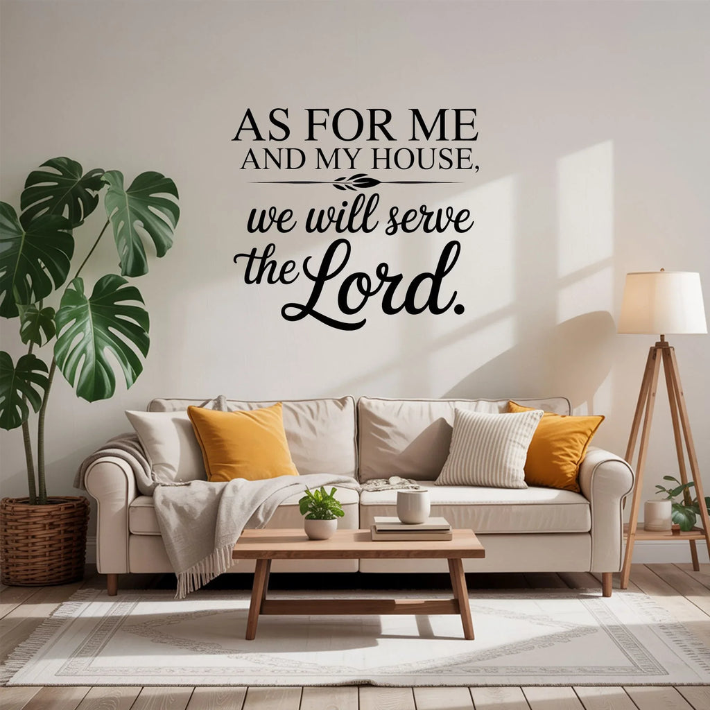 Joshua 24:15 Wall Decal - As For Me and My House Scripture Sign | Christian Wall Art - Inspirational Wall Signs