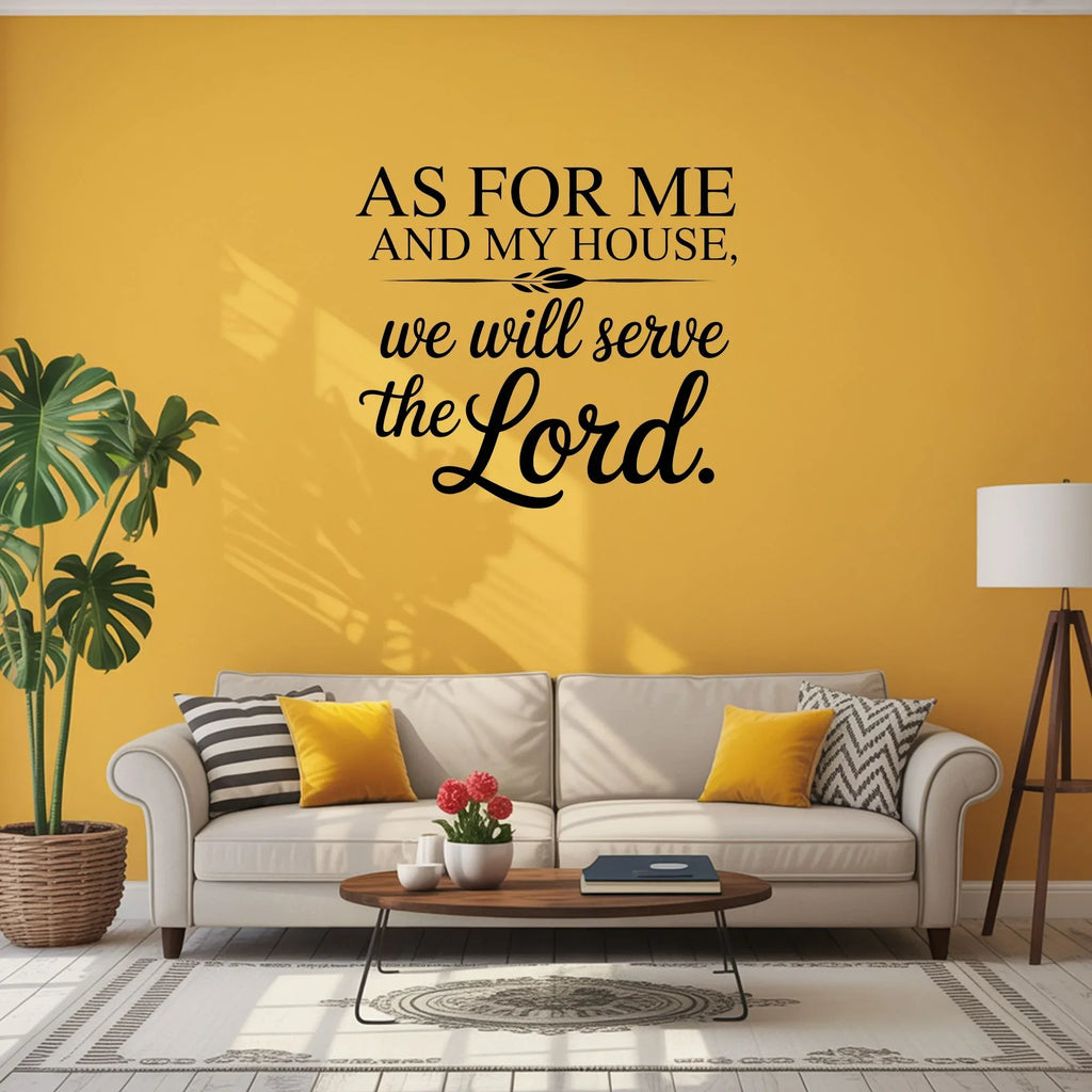 Joshua 24:15 Wall Decal - As For Me and My House Scripture Sign | Christian Wall Art - Inspirational Wall Signs