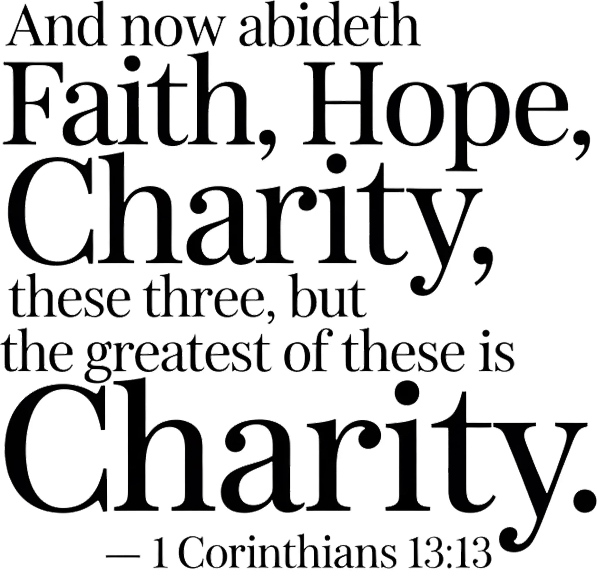 1 Corinthians 13:13 Wall Decal - Faith Hope Love Scripture Sign | Christian Wall Art - Inspirational Wall Signs