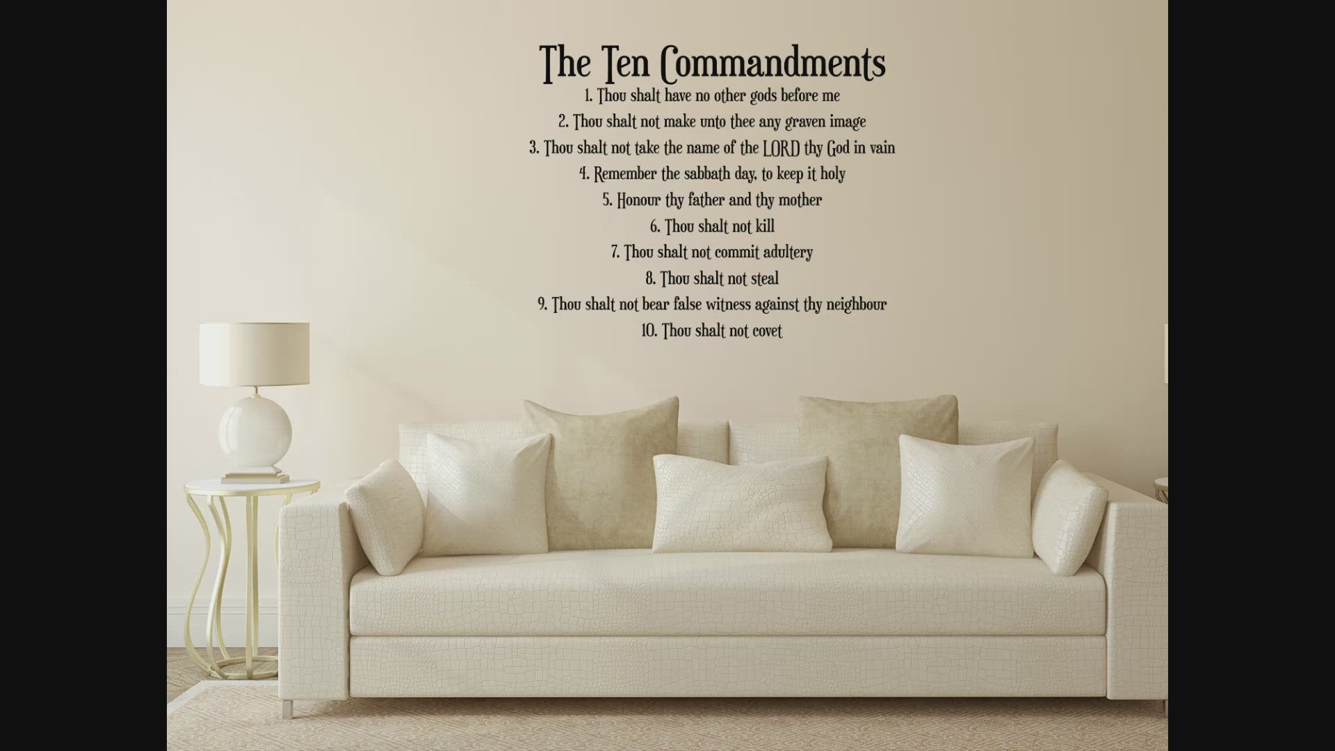 The 10 Commandments Exodus 20 Vinyl Wall Decal - Scripture Wall Decals - Christian 10 Commandments