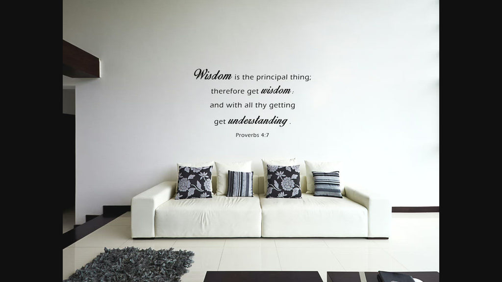 Proverbs 4:7 Wisdom Is The Principal Thing - Inspirational Christian Bible Wall Words Decal