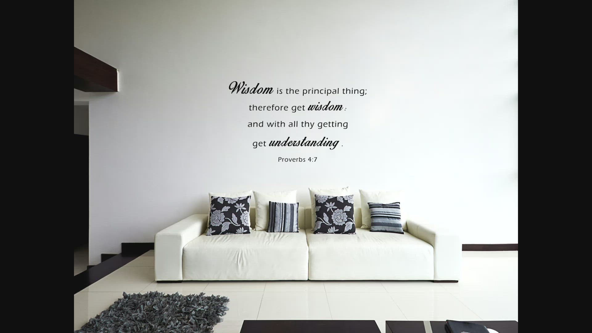 Proverbs 4:7 Wisdom Is The Principal Thing - Inspirational Christian Bible Wall Words Decal