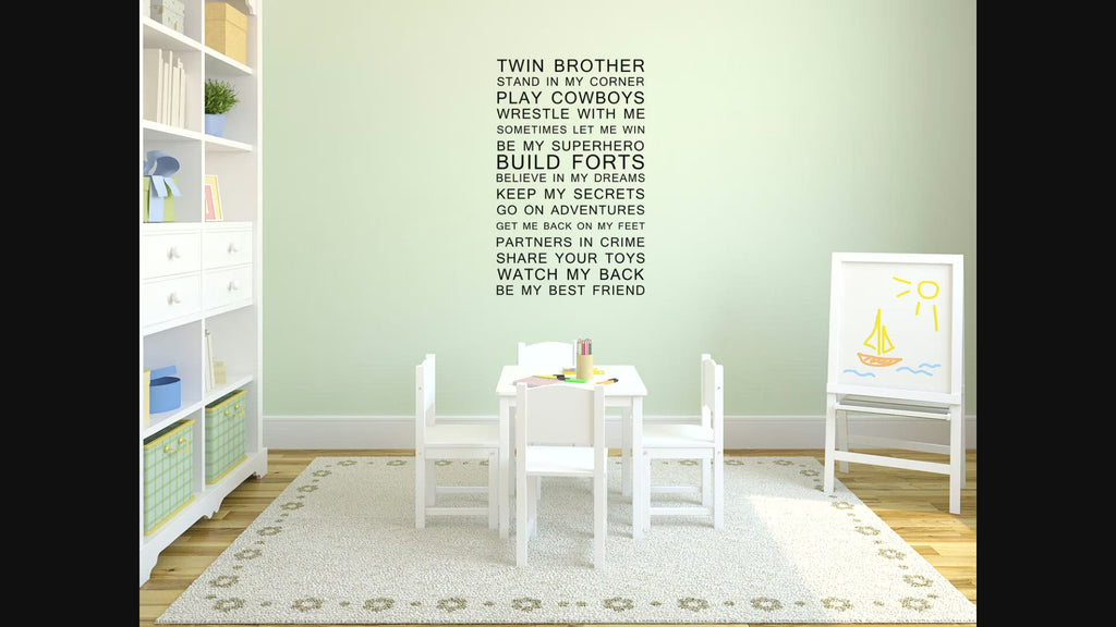 Twin Brother Vinyl Wall Decal