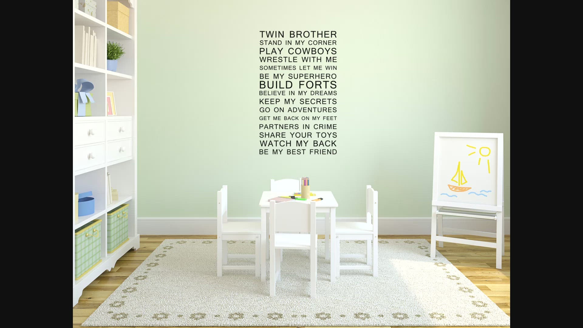 Twin Brother Vinyl Wall Decal
