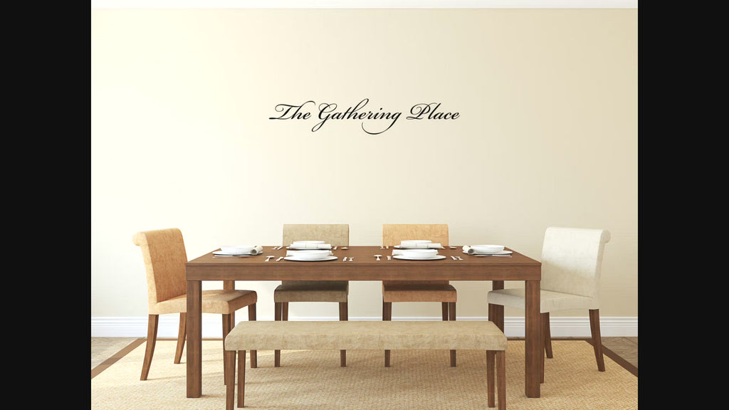 The Gathering Place Dining Room Wall Decal - Kitchen Wall Quote Vinyl Wall Lettering
