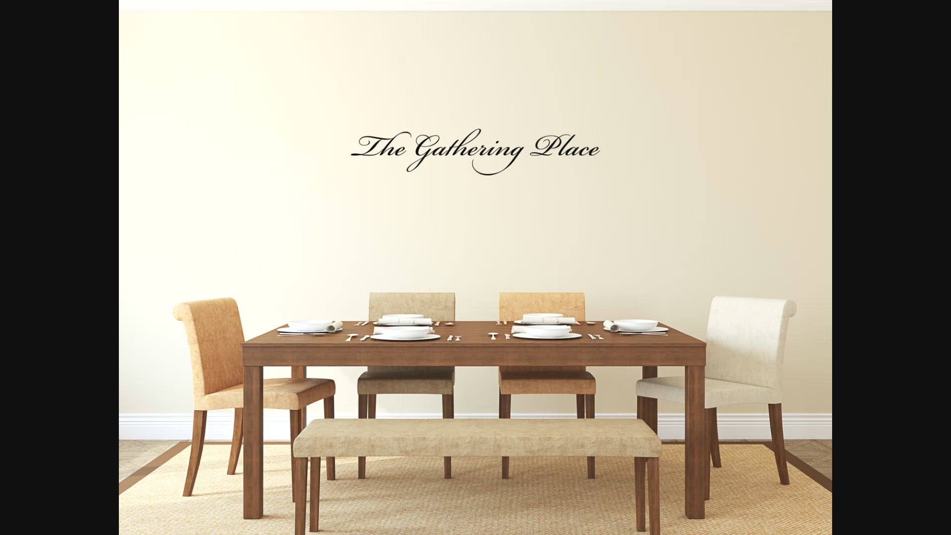 The Gathering Place Dining Room Wall Decal - Kitchen Wall Quote Vinyl Wall Lettering