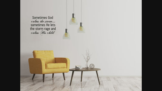 Sometimes God Calms The Storm...sometimes He Lets The Storm Rage And Calms