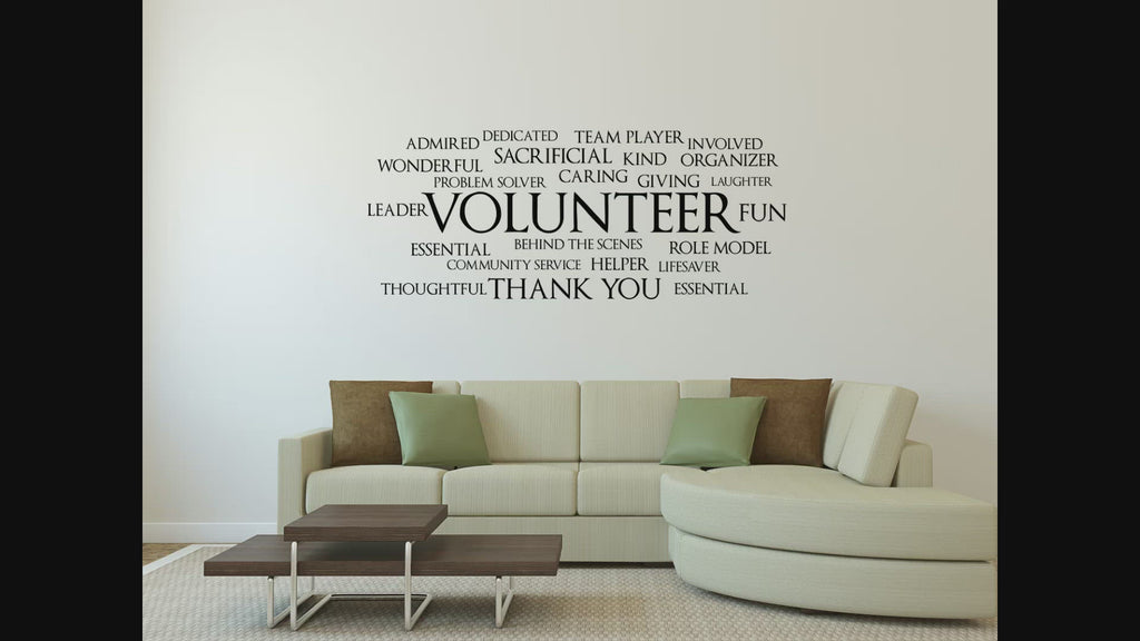 Volunteer Word Cloud Office Wall Decal