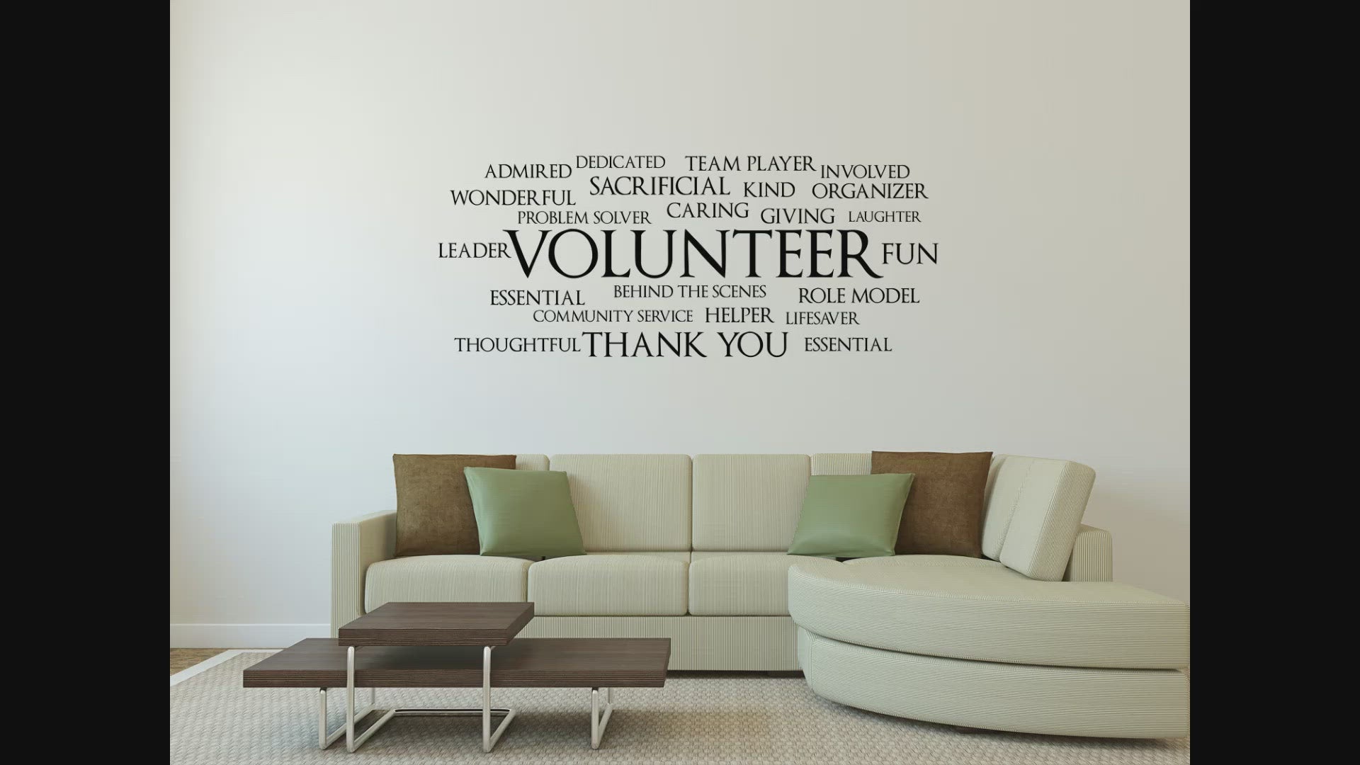 Volunteer Word Cloud Office Wall Decal