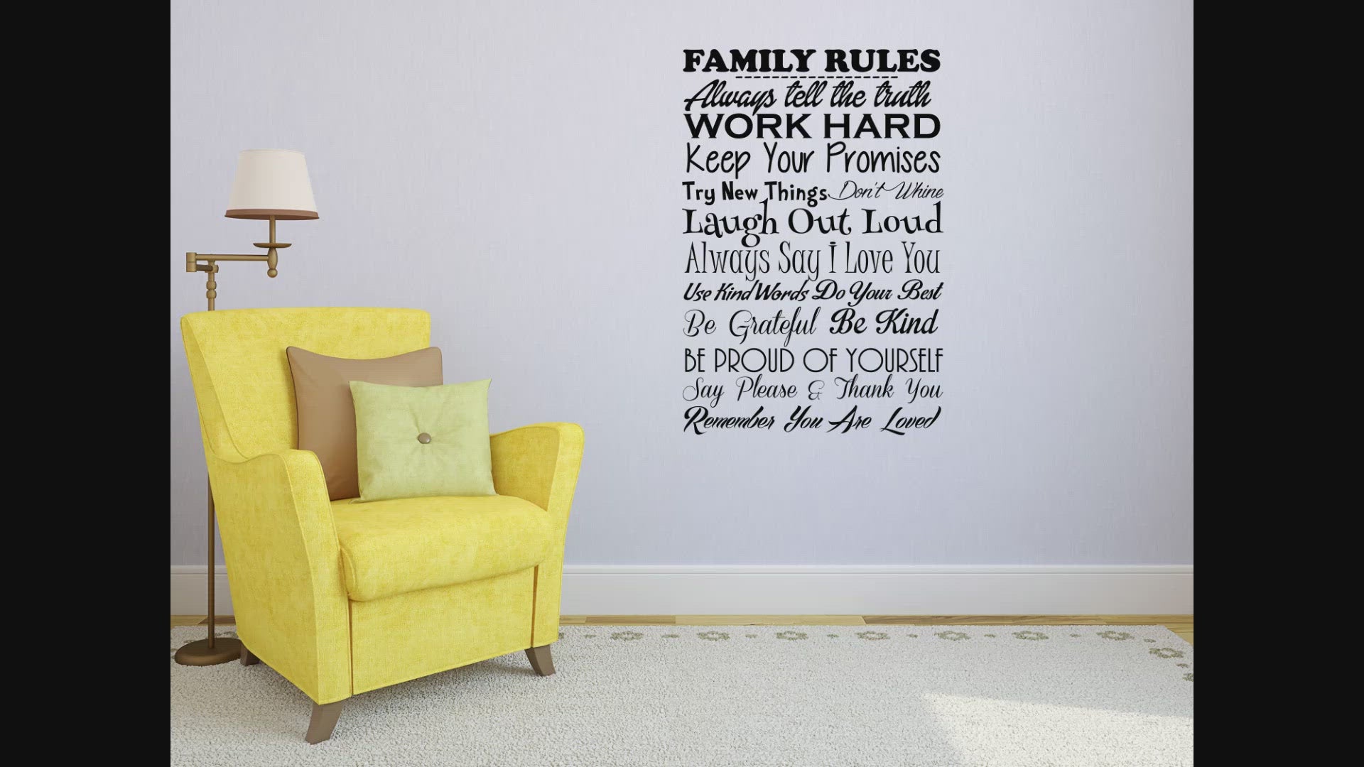Family Rules Removable Wall Decal