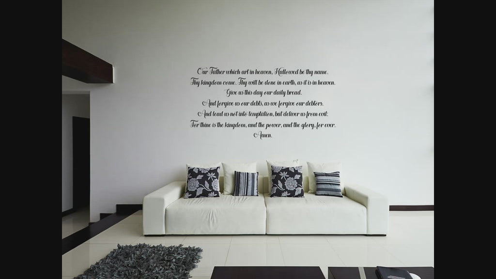 The Lord's Prayer - Our Father Prayer - Scripture Wall Decals - Christian Wall Decor