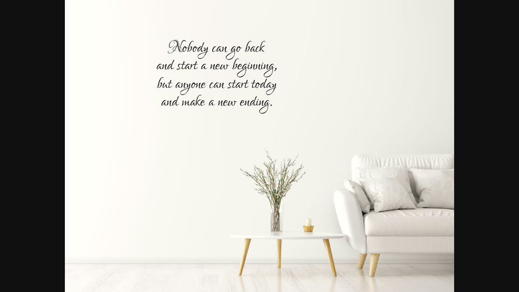 Nobody Can Go Back Inspirational Wall Art - Inspirational Wall Decal - Motivational Wall Decal