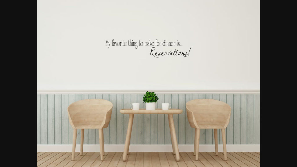 My Favorite Thing To Make For Dinner Decal Wall Decal - Kitchen Wall Sticker Quote
