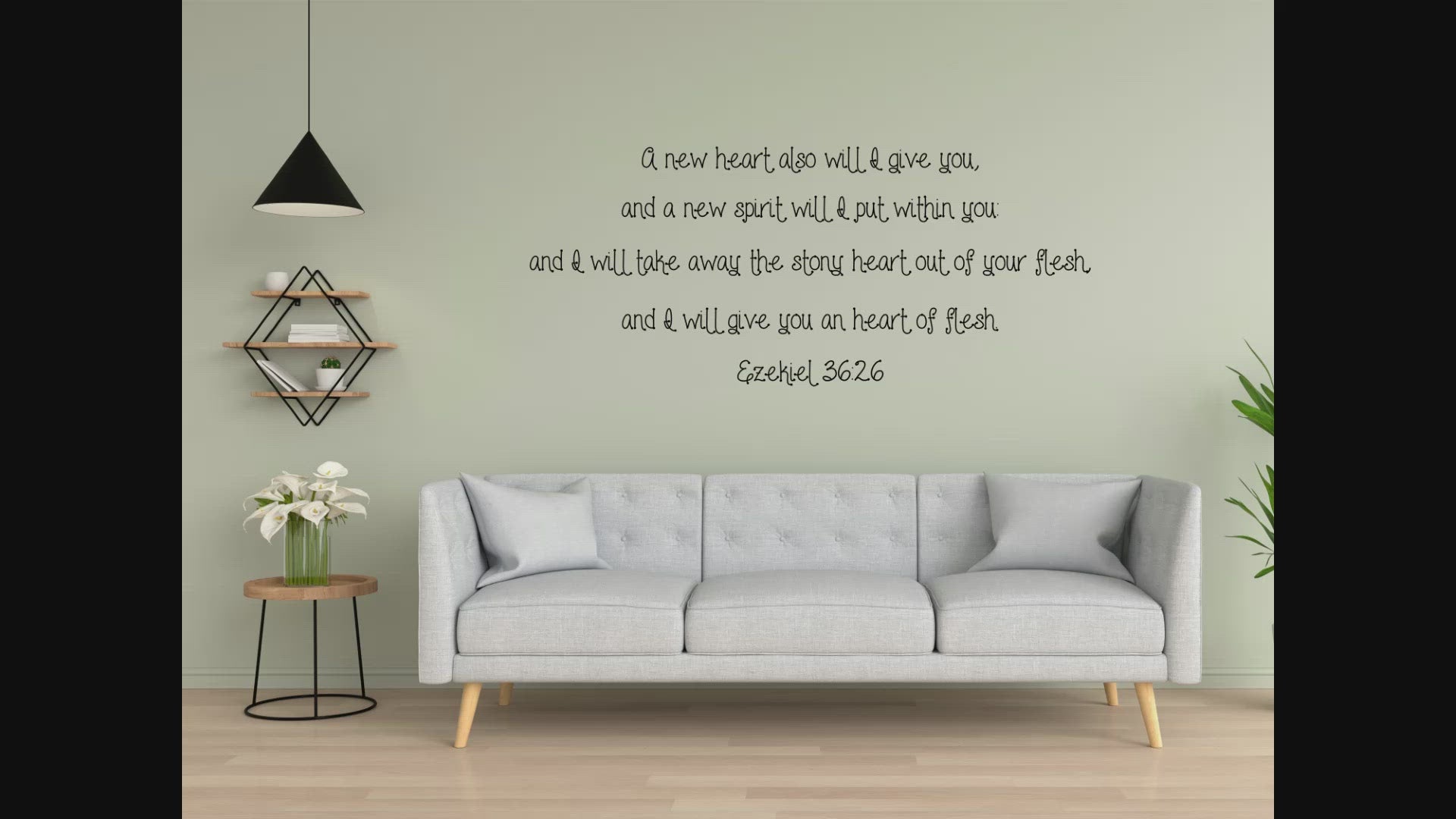 Ezekiel 36:26 Bible Verse Wall Decal