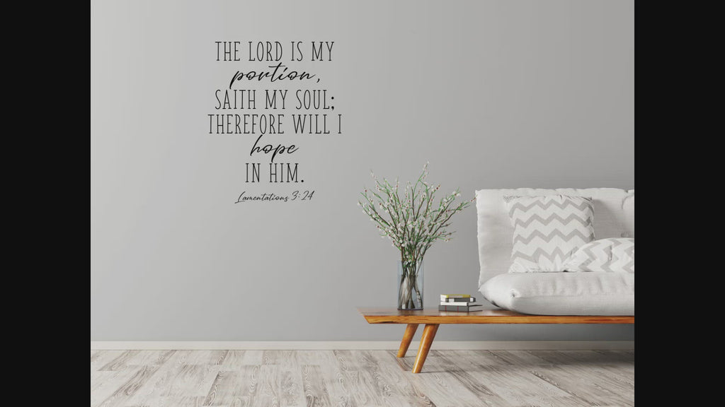 Lamentations 3:24 - Christian Wall Decal Sticker