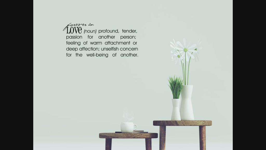 Forever In Love Bedroom Removable Wall Decal