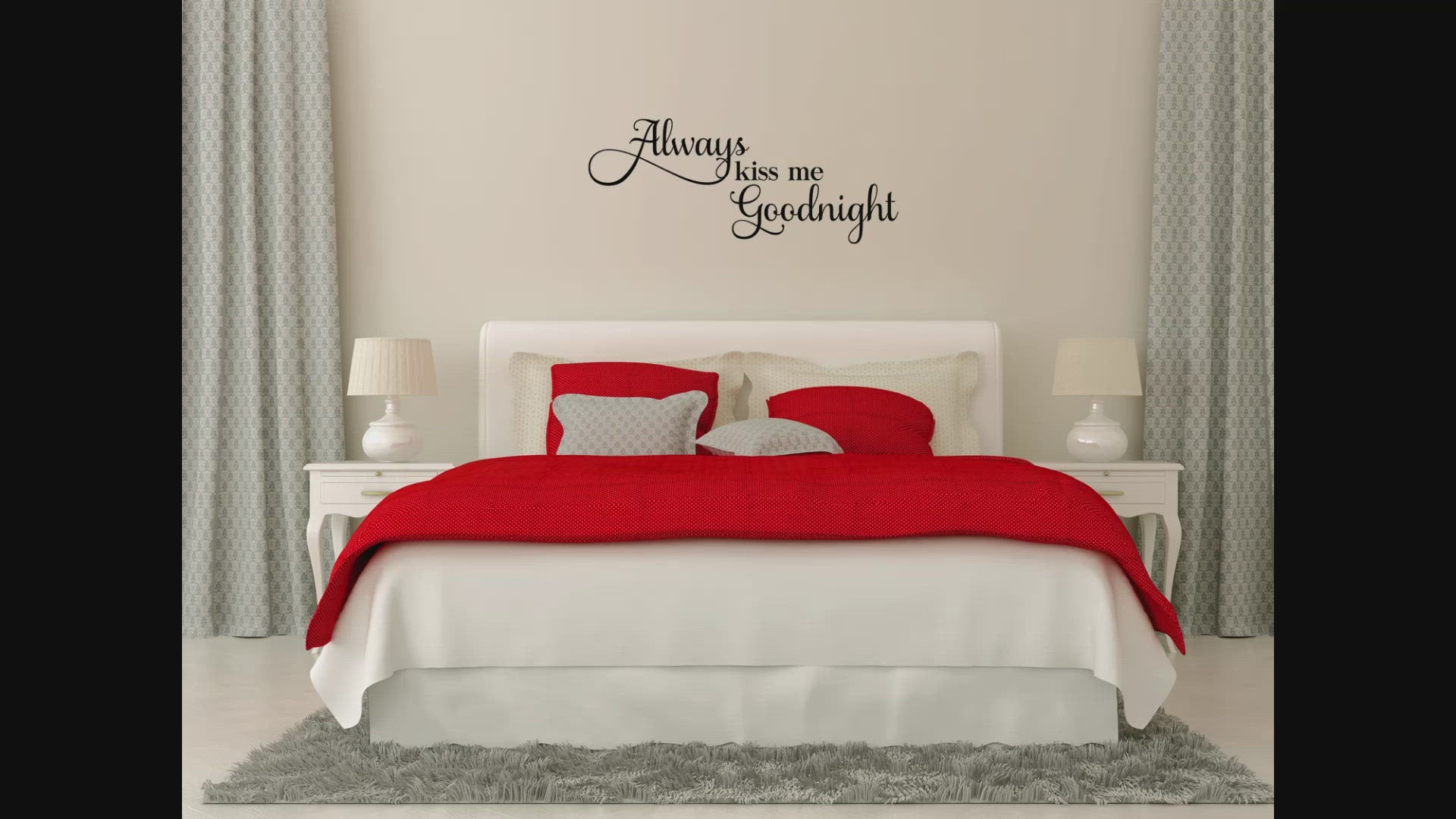 Always Kiss Me Goodnight Bedroom Wall Decal – Inspirational Home Decor