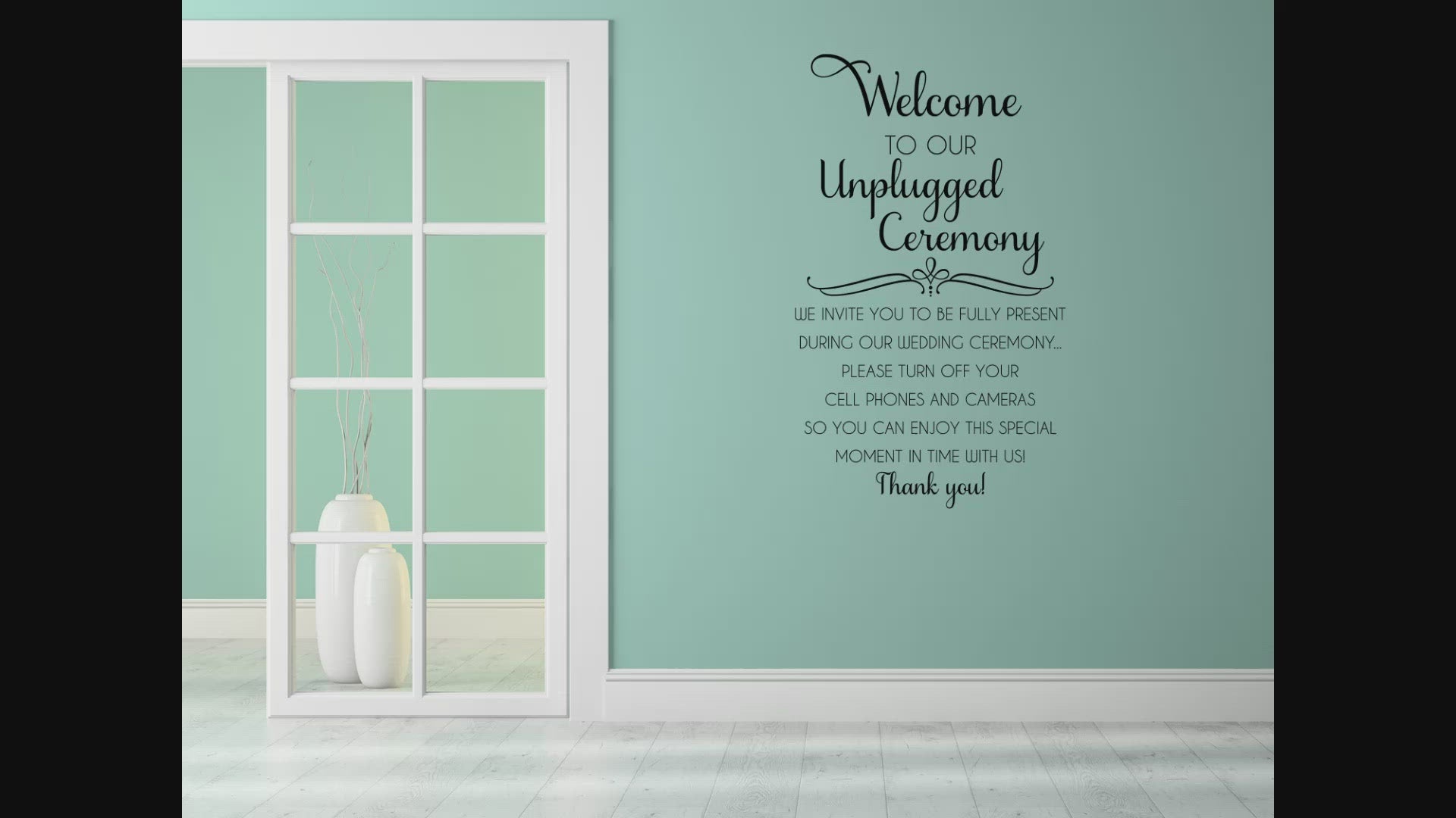 Unplugged Wedding Wall Decal