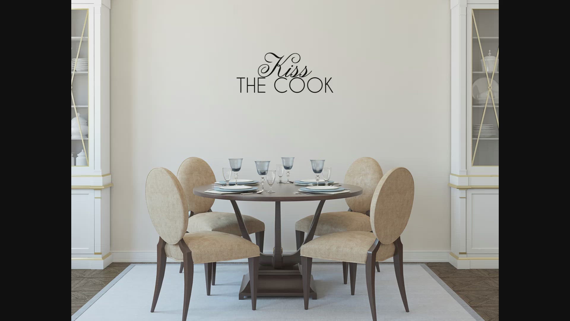 Kiss The Cook Wall Decal - Kiss The Cook Decal - Kitchen Wall Art - Kitchen Wall Decal  - Kiss The Cook Wall Decor