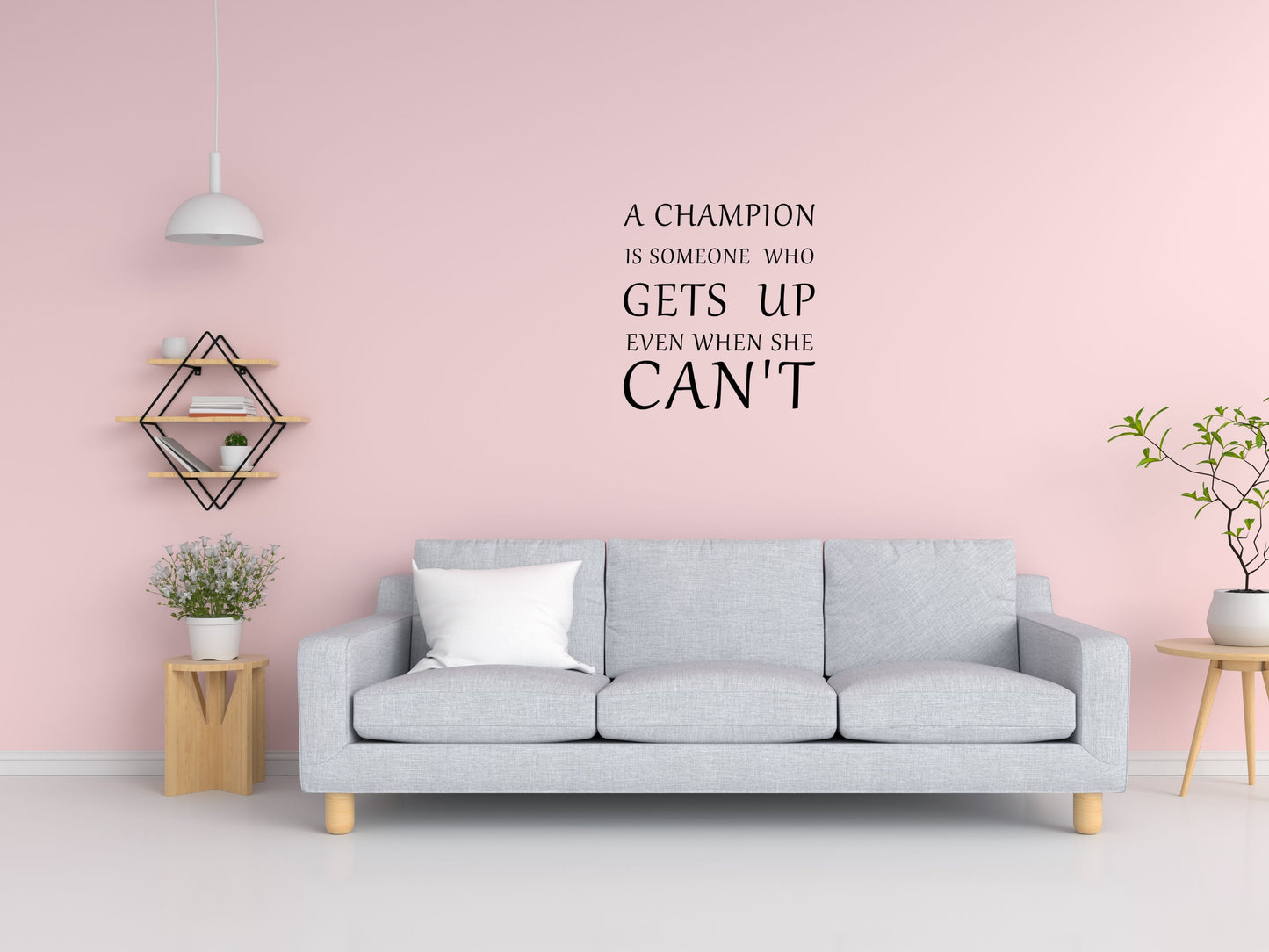 A Champion Is Someone Who Gets Up Even When She Can't Wall Decal Champion Vinyl Wall - Motivational Wall Quote Decal - Inspirational Quote Vinyl Wall Decal Title Done 