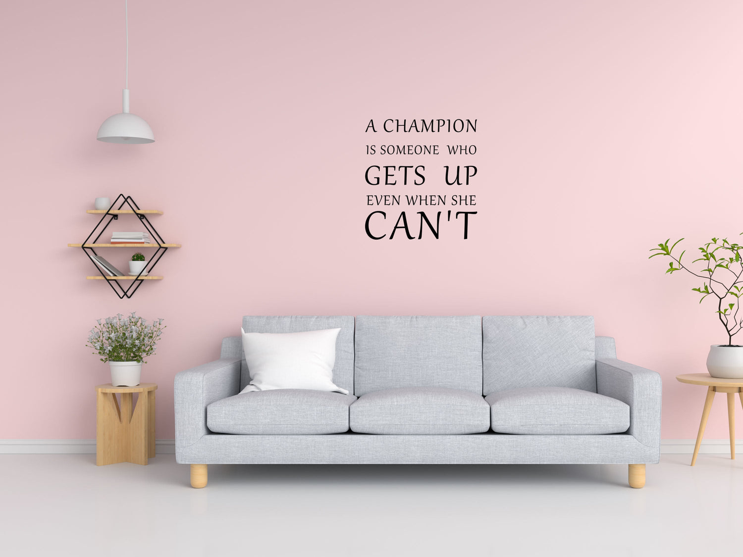 A Champion Is Someone Who Gets Up Even When She Can't Wall Decal Champion Vinyl Wall - Motivational Wall Quote Decal - Inspirational Quote Vinyl Wall Decal Title Done 