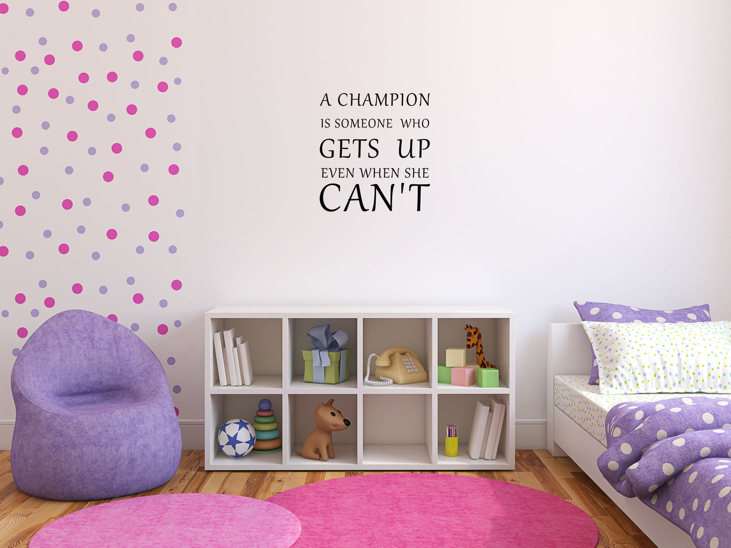 A Champion Is Someone Who Gets Up Even When She Can't Wall Decal Champion Vinyl Wall - Motivational Wall Quote Decal - Inspirational Quote Vinyl Wall Decal Title Done 