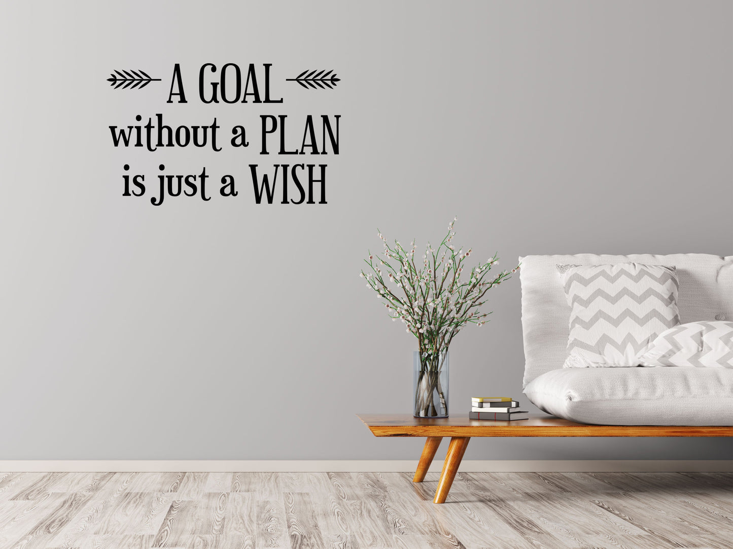 A Goal Without A Plan Wall Quote Decal - Inspirational Wall Signs Vinyl Wall Decal Inspirational Wall Signs 